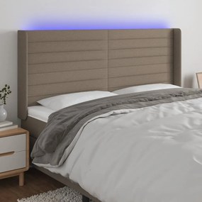 Testiera A Led Tortora 203x16x118/128 Cm İn Tessuto /