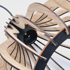 Lampadario a sospensione con filo TUCCI 3xE27/15W/230V quercia/nero