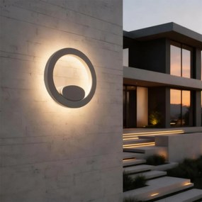 Applique LED 12W Circolare IP65 CCT con LED OSRAM - Antracite