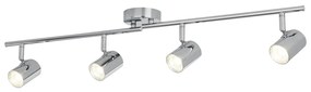 Plafoniera Contemporanea Rollo Acciaio Cromo Vetro Trasparente Led 16,1W 3000K