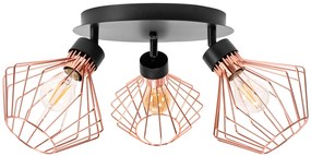 Lampada da soffitto a soppalco tripla in metallo rosa nera APP536-3C