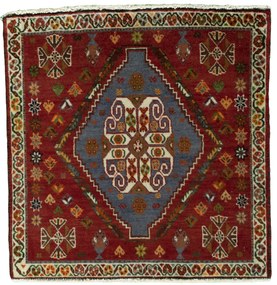 Shiraz Tappeto 60x60 Rosso (Iran) Annodato A Mano