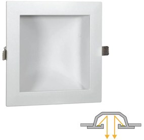 Faro LED da incasso Quadrato Luce INDIRETTA 20W Foro 155x155mm Colore Bianco Caldo 3.000K