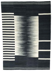 Kilim Tappeto 320 x 230 Nero (Iran) Tessuto A Mano