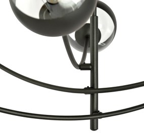 Plafoniera Contemporaneo Oceano Acciaio Nero 6 Luci E14 Ip20