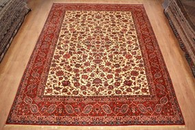 Isfahan Tappeto 320 x 420 (Iran) Annodato A Mano