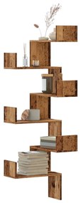 Scaffale Angolare Muro Legno Antico 45x45x147 Cm Multistrato /