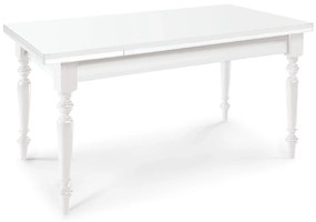 DYLAN - tavolo da pranzo allungabile in legno massello con gamba tornita cm 80 X 140/180/220