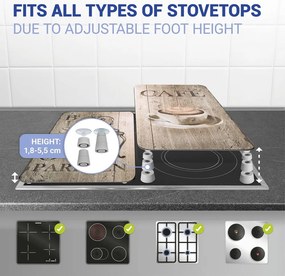 Set di 2 coperchi in vetro per fornello Bistrot, 52 x 30 cm Café - Wenko