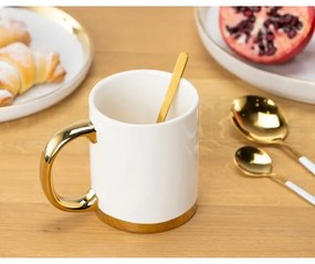 Mug con cucchiaio LANA cremoso/oro