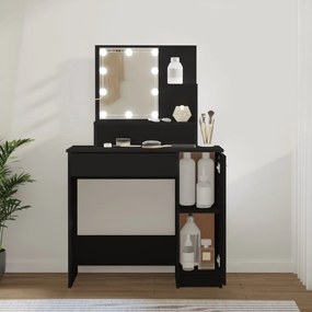 Toeletta Con Led Nero 86,5x35x136 Cm /