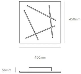 Flat plafoniera 42w 1630lm 3000k black