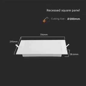 Lampada LED da incasso LED/24W/230V 29,5x29,5 cm 3000K bianco