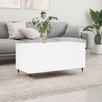 Tavolino da Salotto Bianco 90x44,5x45 cm in Legno Multistrato 830964