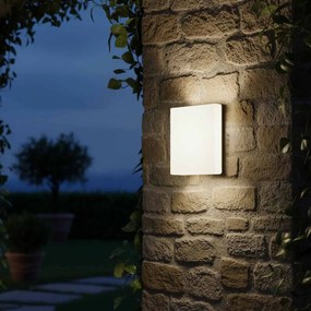 Applique Quadrata sensore di Movimento 2xE27 a Luce Diffusa IP65 Bianca