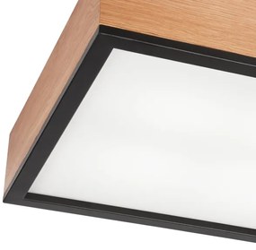 Plafoniera OAK SQUARE 4xE27/15W/230V 39x39 cm quercia/nero
