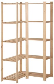Scaffale Ad Angolo 5 Livelli 82,5x82,5x170 Cm Massello Di Pino /