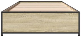 Giroletto rovere sonoma 90x190cm in legno multistrato e metallo