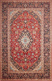 Kashan Tappeto 230 x 350 Rosso (Iran) Annodato A Mano