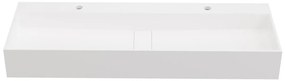 Piano lavabo da parete in Solid Surface L120 x l40 x H15 cm Bianco - YAMDROK