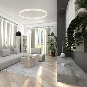 Lampadario Circolare a Sospensione Ø120cm - Bianco