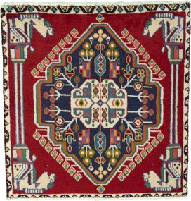 Shiraz Tappeto persiano 60x60 Rosso (Iran) Annodato A Mano