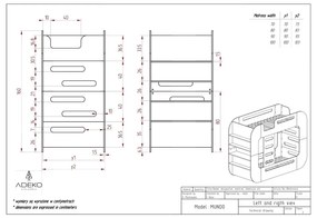 Letto a castello con contenitore 90x200 cm in colore naturale Mundo - Adeko