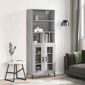 Credenza Grigio Sonoma 69,5x34x180 Cm İn Legno Multistrato /