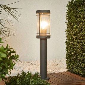 Lindby Lampada da terra Djori, 50 cm, antracite, acciaio inox, E27
