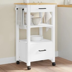 Carrello Da Cucina Monza 48x40x90 Cm İn Legno Massello Di Pino /