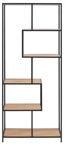 Libreria in rovere nero/naturale 77x185 cm Seaford - Actona