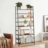 Scaffale Industrial 5 Livelli Mobile Libreria Unit di Mensole 74x34x163 cm Nero