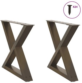 Gambe Per Tavolino 2 Pz Naturale 50x(42-43,3) Cm İn Acciaio /
