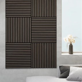 BATH DELUXE 54-060-08-84-12-SET 4x Pannello acustico a parete DANVIKEN 60x60 cm noce