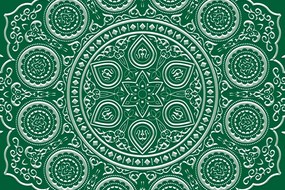 Carta da parati – Mandala etnica delicata in verde