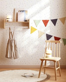 Kave Home - Carta da parati Nerta bianca con motivo a terrazzo blu e senape 10 x 0,53 m FSC MIX Credit