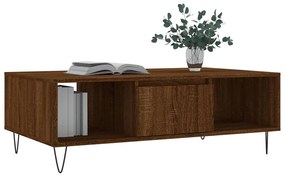 Tavolino salotto rovere marrone 104x60x35 cm legno multistrato
