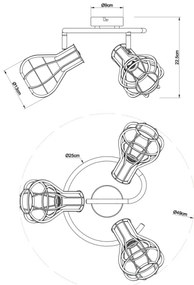 Globo 15388-3 - Luce Spot CLASTRA 3xE27/40W/230V