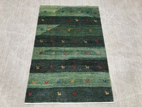 Gabbeh Tappeto persiano 100x150 Verde (Iran) Annodato A Mano