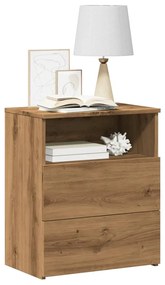 Comodino Rovere Artigianale 50x32x60 Cm İn Legno Multistrato /