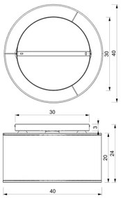 Lampadario a plafone LOFT SHADE 3xE27/60W/230V nero/oro