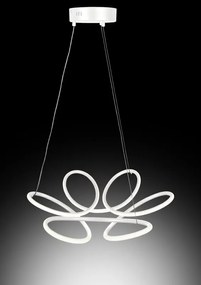 Lampadario LED moderno Fiore bianco Ø58cm, NOVECENTO