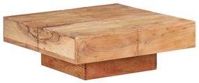 Tavolino Da Salotto 80x80x28 Cm İn Legno Massello Di Acacia /