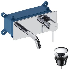 Rubinetto per lavabo a canna media LOOP cromo spazzolato lucido SANYCCES