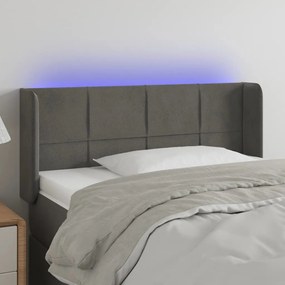 Testiera A Led Grigio Scuro 93x16x78/88 Cm İn Velluto /
