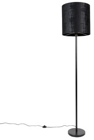 Lampada da terra moderna con paralume nero 40 cm - Simplo