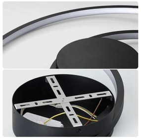 Brilagi- Plafoniera dimmerabile TWISTER LED/48W/230V Ø 50 cm nera + telecomando