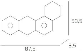 Plafoniera Moderna 4 Moduli Hexagon Metallo Sabbia 2 Luci Led 12X2W