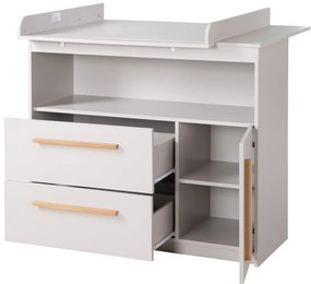 Cassettiera per bambini grigio chiaro con fasciatoio 107x98x75 cm Lea – Roba