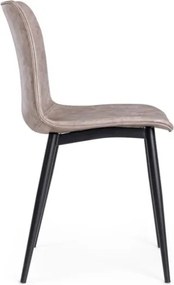 Sedia Da Interno In Ecopelle Beige Vintage Senza Braccioli Kyra Bizzotto - 4 Pz